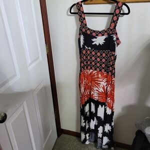 MSK Floral‎ Patterned Midi Dress, Size XL